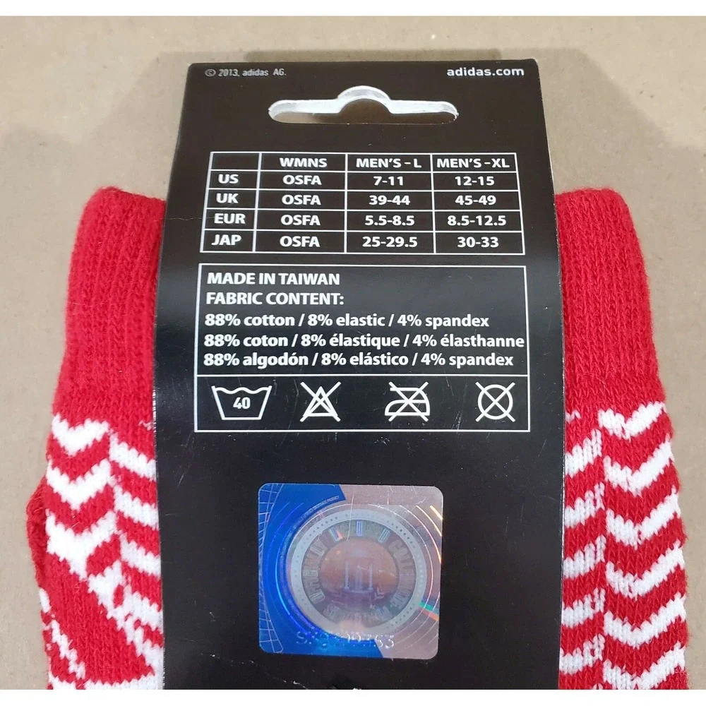 Adidas Men's‎ Large (7-11) Wisconsin Badgers NCAA Red/White Stocking Socks NEW